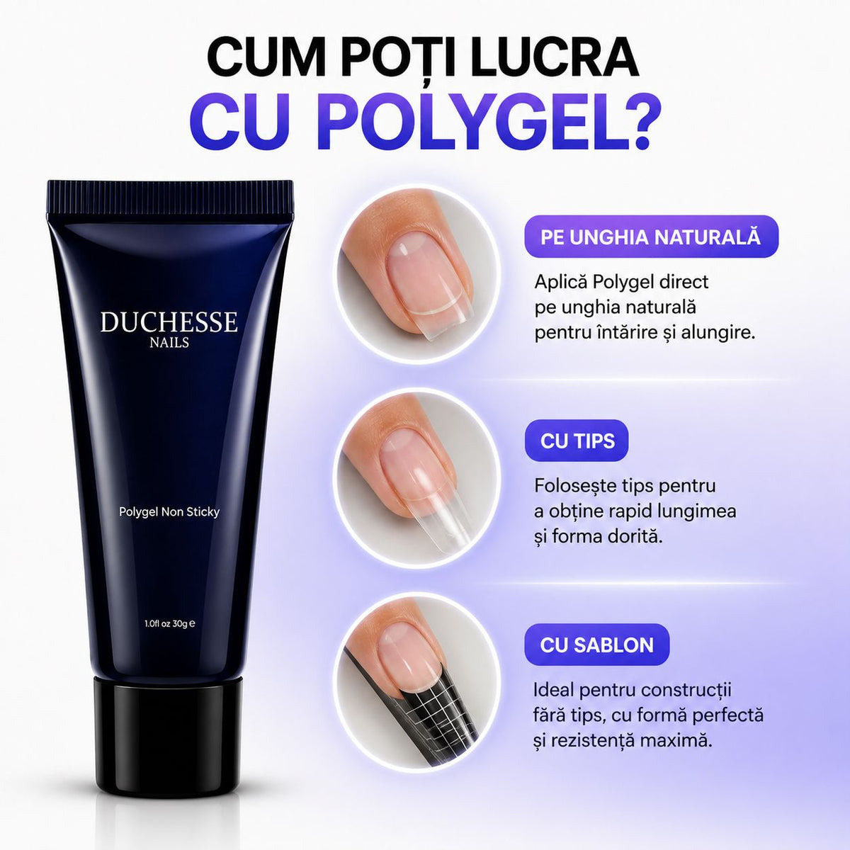 POLYGEL UNGHII, HEMA&TPO FREE, NON STICKY, NUANTA MILKY WHITE, 30G