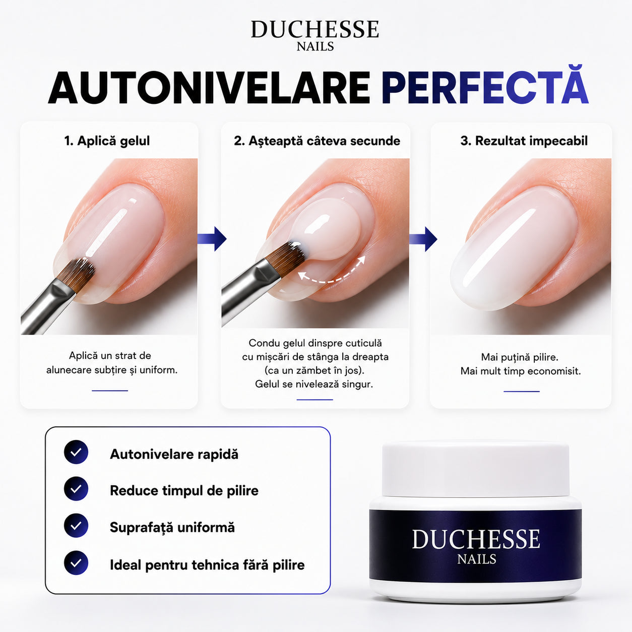 Gel UV/LED Constructie Unghii, Autonivelant, HEMA&TPO FREE, Nuanta Clear, 30g