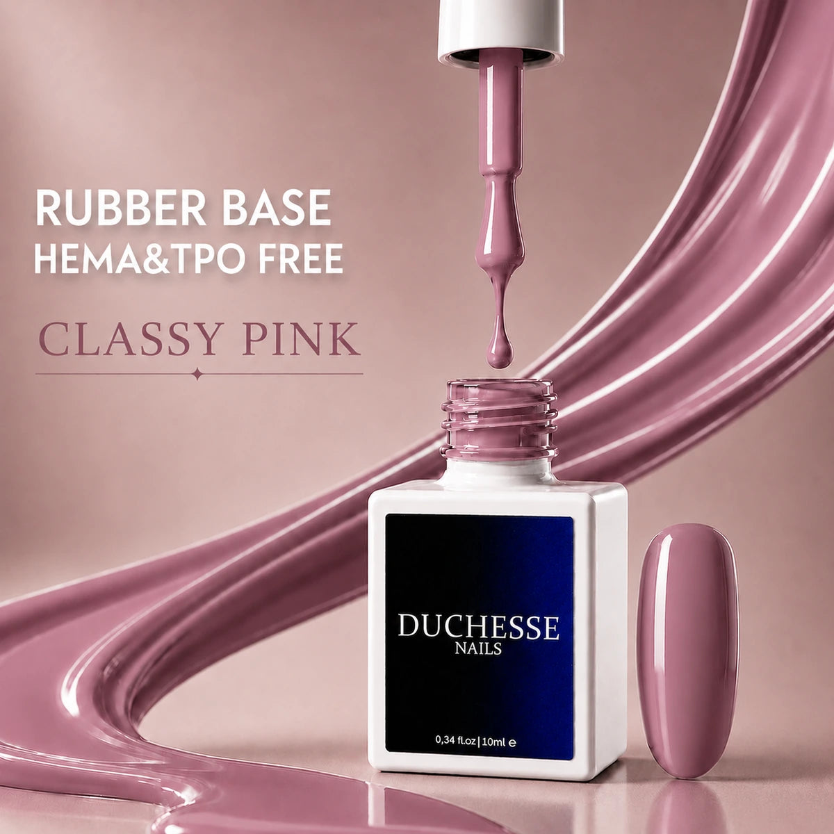 Rubber Base HEMA & TPO FREE, Nuanta Classy Pink, 10 ml
