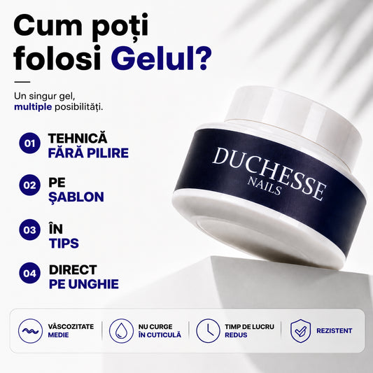 Gel UV/LED Constructie Unghii, Autonivelant, HEMA & TPO FREE, Milky White, 30g